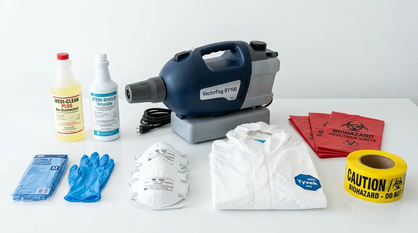 Professional biohazard remediation crew working in White Plains